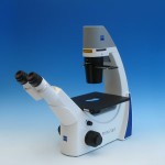 Microscope Primovert with binocular tube, 4x Ph0, 10x Ph1, LD 20x Ph1